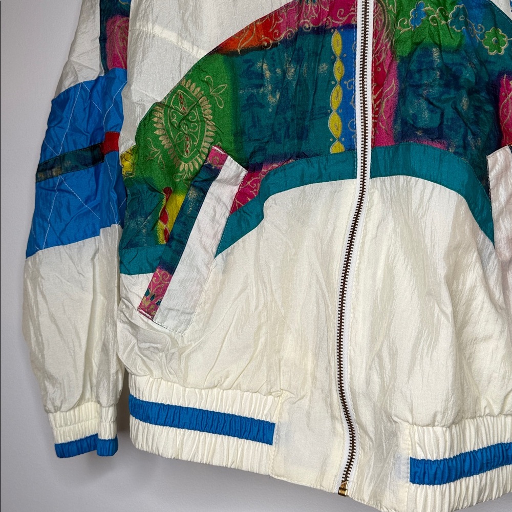 River’s Edge sport vintage 90s windbreaker jacket art multi color size medium - Picture 2 of 6
